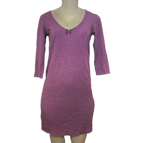 💟💟💟Y2K Victoria’s Secret Purple Lace Trim Pajama Nightgown Nightie 💟💟💟 💟 - Picture 1 of 4